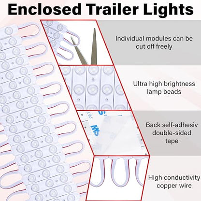 60 Led Van Interior Light Kits, 12V Led Light Strip, Cargo Van Accessories - color: 20 Modules(60 LED)