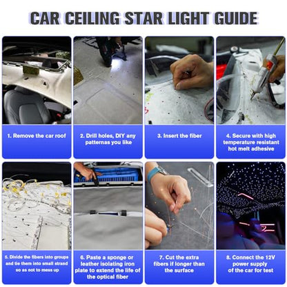 16W Starlight Headliner Kit, Star Lights for Car Roof&Home Decoration, Fiber Cable 150pcs*0.03in*6.5ft RGBW Star Light Headliner with Bluetooth APP/Remote Control/Music Mode - size: 150pcs*0.03in*6.5ft