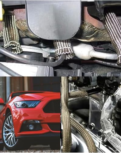 Fuel Line Heat Shield Wire Heat Shield Heat Shield Sleeve Auto Hose Spark Plug Wire Heat Shield diesel heater exhaust sleeve 2500 Degree for Car&Auto Wire Loom Brake Cable (1/2"IDX10'Titanium) - color: Titanium, size: 1/2" ID X 10'