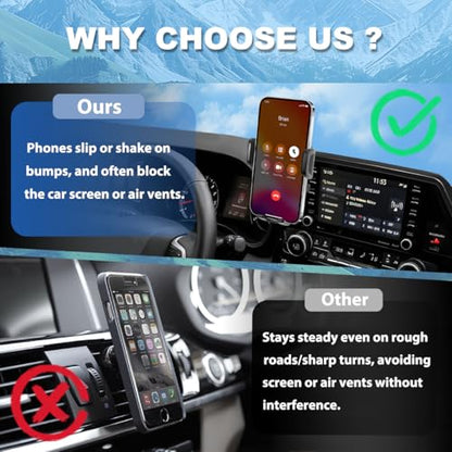 Car Phone Holder Fit for 2020-2025 Toyota Highlander Accessories Phone Mount 8-inch Screen Fixed Clip, Cell Phone Automobile Cradles Hands-Free 360 Degree Rotation Not Affect Air Vent - size: 2020-2025 Toyota Highlander