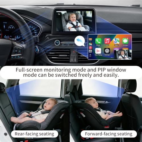 Baby Car Camera with Wireless CarPlay & Android Auto Adapter