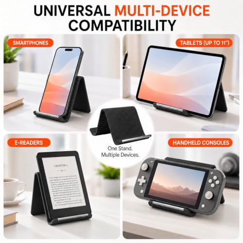 2PCS Portable Foldable Silicone Aluminum Phone Holder, Black - color: Phone Stand 2PCS-Black