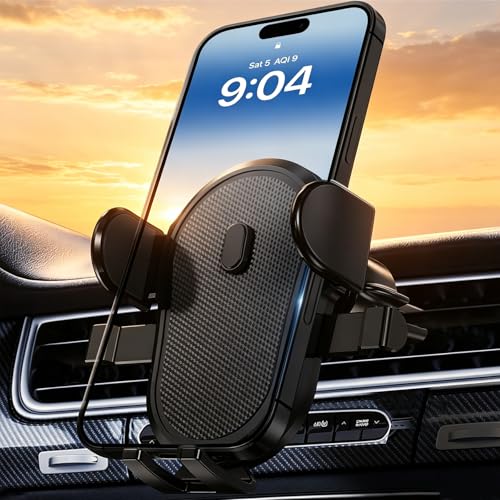 Universal Car Vent Phone Mount, Hands-Free Air Vent Holder for iPhone and Other Smartphones, Upgraded Clip (Carbon Blach) - color: Carbon Black