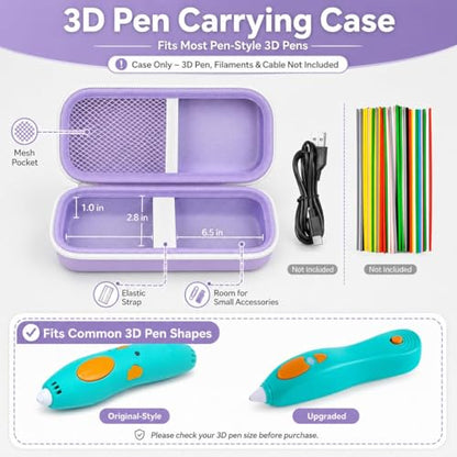 GWCASE 3D Pen Case for 3Doodler Start+ Essentials, Purple & White Zipper - color: Purple, size: Single Case