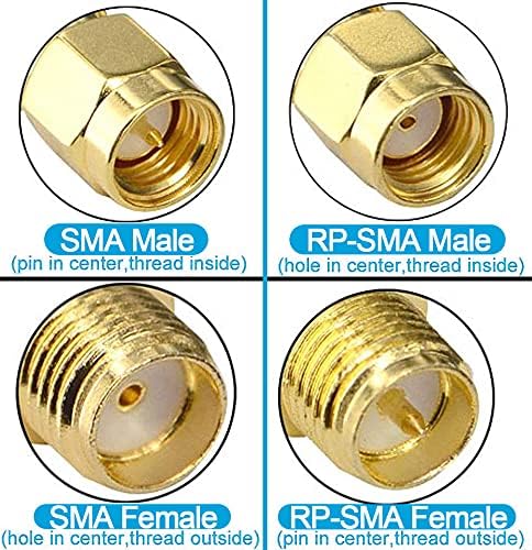 RP-SMA Male To RP-SMA Female Connector Upgraded Gold-Plated Adapter DC-18GHz VSWR ≤1.15 For FPV Drone Signal Booster Wireless LAN Device Pack Of 2 - size: RP-SMA Male to RP SMA Female