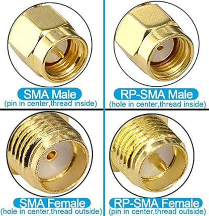 RP-SMA Male To RP-SMA Female Connector Upgraded Gold-Plated Adapter DC-18GHz VSWR ≤1.15 For FPV Drone Signal Booster Wireless LAN Device Pack Of 2 - size: RP-SMA Male to RP SMA Female