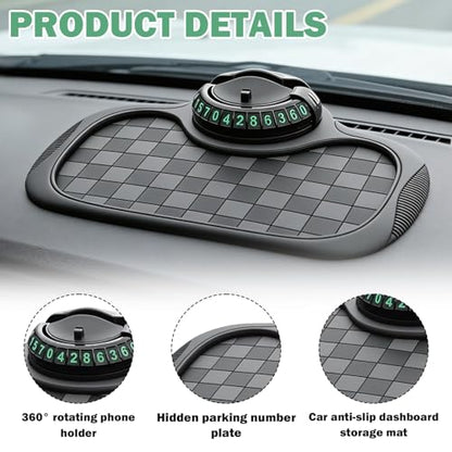 Car Anti Slip Mat Phone Holder(Black Square)