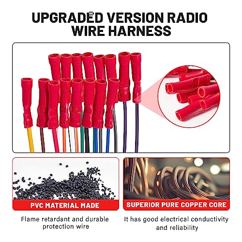 RED WOLF Stereo Wiring Harness W/Pre-Install Wire Connector Fit for 1986-1998 Ford F150, 1995-2001 Expedition, 1986-1997 Ranger, Lincoln/Mercury 1986-1994 Aftermarket Radio CD Player Installation