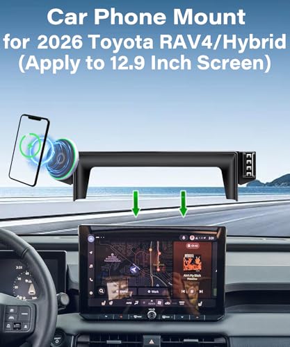 Car Phone Mount for 2026 Toyota RAV4/RAV4 Hybrid 12.9" Screen Accessories - size: fit for 2026 Toyota RAV4 (12.9 Inch Screen)