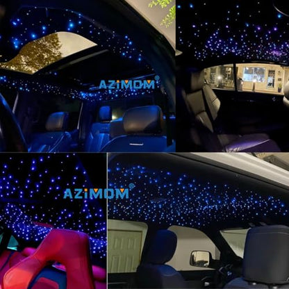AZIMOM LED Bluetooth 16W RGBW Fiber Optic Light Star Ceiling Kits 150pcs 0.03in 6.5ft Sensor Music Mode Remote/APP Control Car Use Home Headliner Lighting Decoration - size: 150pcs*0.03in*6.5ft