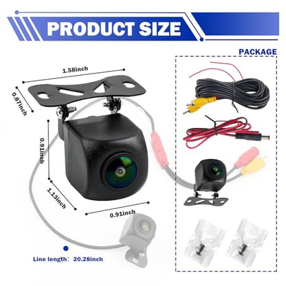 1080P Car Backup Camera IP68 Waterproof,HD AHD/CVBS Back Up Camera for Cars with Adjustable Bracket,170° Wide Angle Reverse Camera Universal Rear View Camera for Cars SUVs