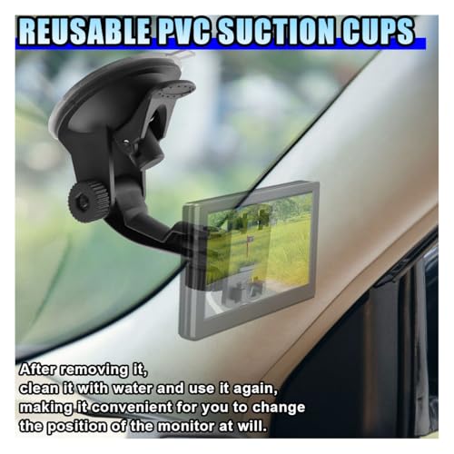 Windshield Mount for 4.3"/5" Backup Camera Display Monitor - Rear View Camera Screen Mounting Bracket with Suction Cup - Car Play Screen Reverse Cameras Monitor Mount for Cars (2PCS) - size: 2PCS