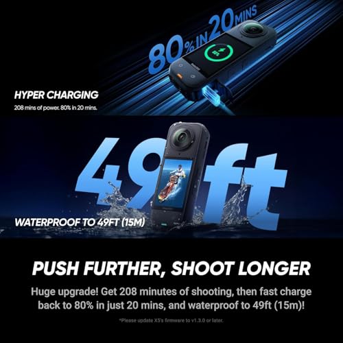 Insta360 X5 BMW Motorrad Limited Edition Motorcycle Bundle with 128GB Card-8K Waterproof 360 Action Camera with 1/1.28" 48MP Sensors|Includes Motorcycle Bundle, Action Invisible Selfie Stick, Lens Cap - style: BMW-128GB