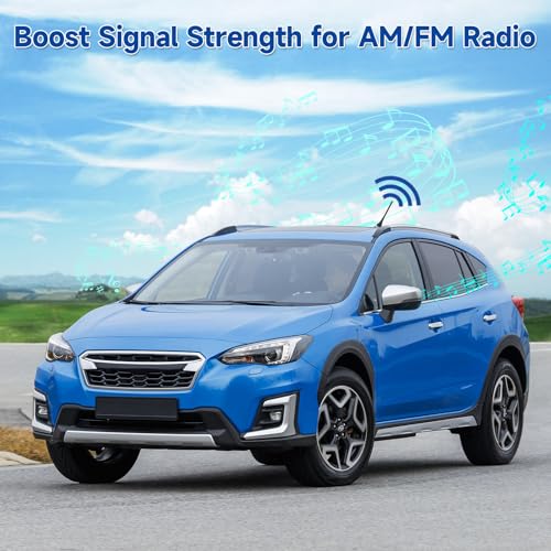 Eightwood Universal AM FM Car Radio Rubber Antenna 7in with Mounting Base - color: antenna mast+base