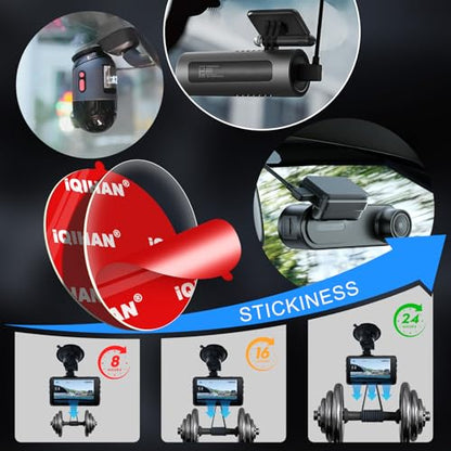 5Pcs Adhesive Sticky Pads for Dash Cam Mount, Double-Sided Strong Mounting Tape Round Sticker Replacement for Car Windshield, Universal Clear Sticker for Dashcam Dashboard Windscreen Camera GPS Holder