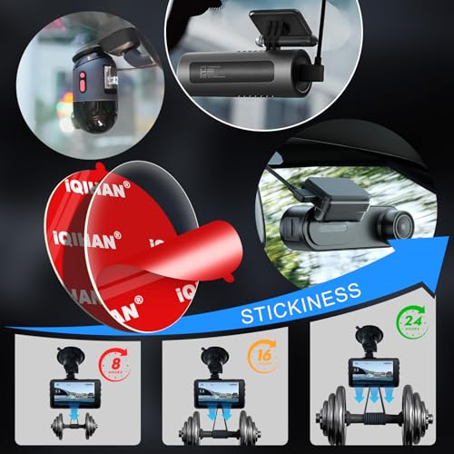 5pcs Sticky Adhesive Pad for Dash Cam Mount, Double-Sided Strong Mounting Tape Circle Sticker Replacement for Car Windshield Dashcam Windscreen Window Glass Suction Cup Camera Holder (63mm/ 2.48")