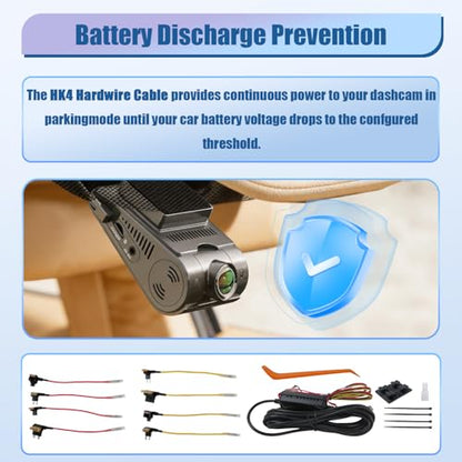 Hardwire Kit with 8pcs Full Set Circuit Fuse Taps Type-C Port Compatible with A329 Series A229 Series A119Mini2 A139Pro WM1 T130 Dash Cam, (Replacement for HK4)