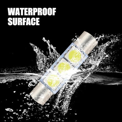 10 PCS T6 5050 Car LED Sun Visor Lights, 28MM 12V 300LM Super Bright Waterproof Vehicle Reading Light Bulb Replacement, Universal Automotive Roof Light Accessories (White Light) - color: White Light
