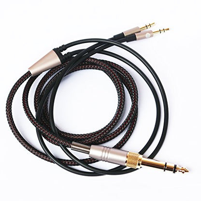 Replacement Audio Upgrade Cable Compatible with Hifiman Sundara, Ananda, Arya, HE400SE, Edition XS, HE4XX Headphones 3.5mm/6.35mm to Dual 3.5mm end 3meters/9.9ft - size: with Dual 3.5mm male