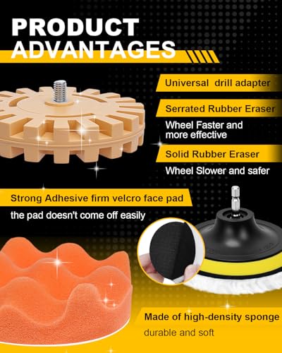 Eraser Wheel, Decal Removal Tool, Adhesive Remover Wheel - color: 17PCS Decal Removal Rubber Wheel Tool Kit