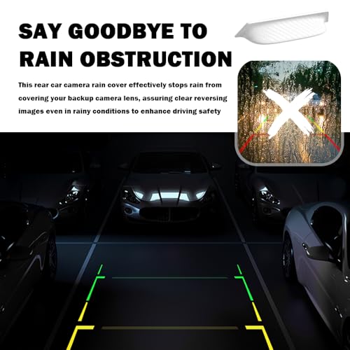 2PCS Backup Camera Rain Shield,Carbon Fiber Backup Camera for Car Anti-Rain Cover for Clear Rear View,Universal Reverse Cameras for Car Rain Cover Fits Cars/SUVs/Trucks (White/2PCS) - color: White/2PCS