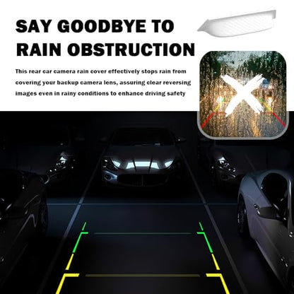 2PCS Backup Camera Rain Shield,Carbon Fiber Backup Camera for Car Anti-Rain Cover for Clear Rear View,Universal Reverse Cameras for Car Rain Cover Fits Cars/SUVs/Trucks (White/2PCS) - color: White/2PCS