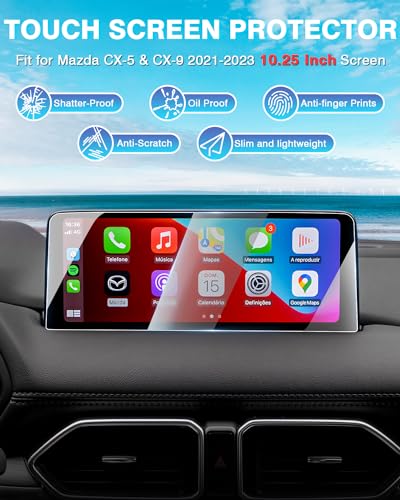 Karltys 2 Pack Screen Protector for 2021~2025 Mazda CX5/CX-9 10.25-Inch [No Glare & Fingerprint] Tempered Glass Mazda CX5/CX-9 Accessories - size: 10.25 Inch 2021~2025 Mazda CX5/CX-9