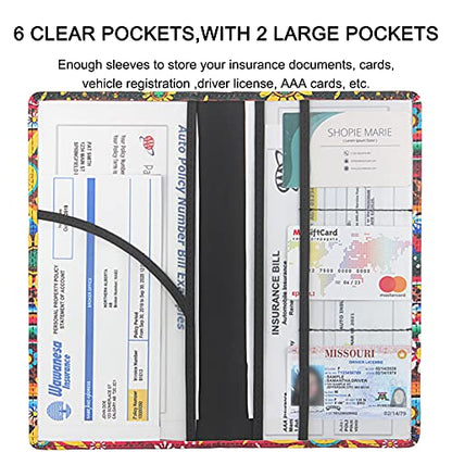LumiMokki Premium Car Registration & Insurance Card Holder, Sunflower - color: Sunflower A