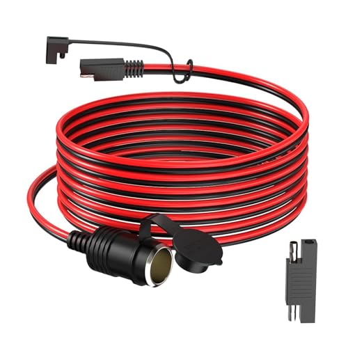 ELFCULB SAE to 12V Cigarette Lighter Socket Cable 14AWG 20FT for RV - color: SAE to CIG, size: 20FT