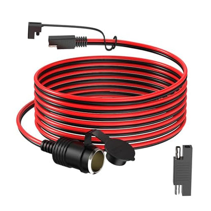 ELFCULB SAE to 12V Cigarette Lighter Socket Cable 14AWG 20FT for RV - color: SAE to CIG, size: 20FT
