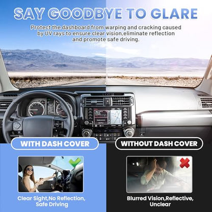 Sunsdrew Dash Cover for 2010-2024 Toyota 4Runner Dashboard Cover Mat - size: 10-24 4Runner Dash Cover