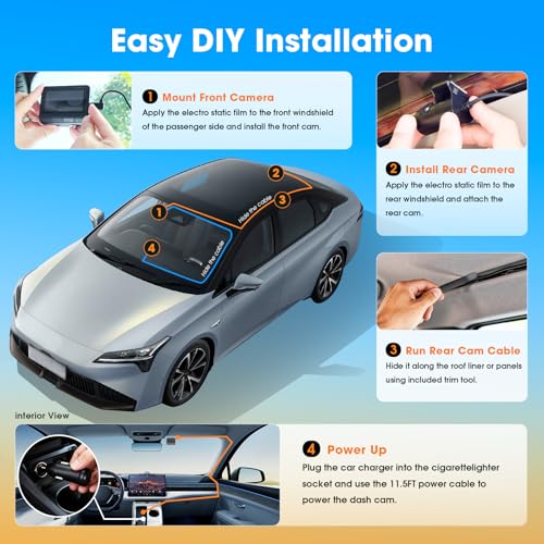 DDPAI Z60 4K+1080P Dual Dash Cam, Night Vision, 32GB eMMC+128GB Card