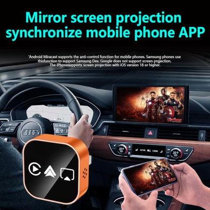 4‑in‑1 Wireless CarPlay Adapter, Convert Factory Wired CarPlay to Wireless CarPlay, Supports AirPlay & Android Screen Mirroring, Plug‑and‑Play, for Cars with Original Wired CarPlay - size: For Android