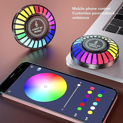 Voice Activated Rhythm Light, Sound Activated LED Lights, RGB Colorful Magnetic Pickup Music Sync Lights, Rechargeable ambient Lights for Car, Party, Desktop, DJ, Gaming Room