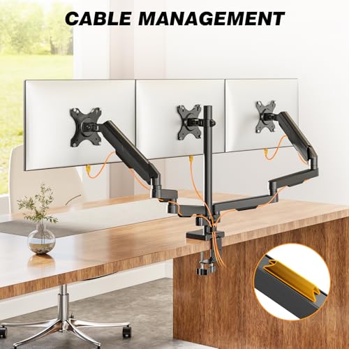 TVON Triple Monitor Stand & Monitor Arm Desk Mount up to 32 Inches - size: Triple Monitor Stand