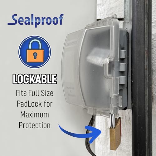 Sealproof 1-Gang Weatherproof In Use Outlet Cover | Horizontal/Vertical Outdoor Plug and Receptacle Protector, Lockable Bubble Cover, UL Extra Duty Compliant, 18 Configurations - color: Clear Frost