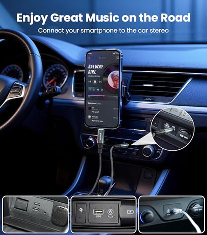 USB C to Aux Type C to 3.5mm Headphone Car Stereo Cable, 10FT - size: 10ft