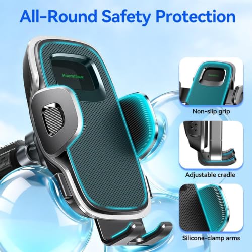 2026 New Car Vent Phone Holder [Thick Cases Friendly] Rotatable Universal Phone Mount for Your Car with Wide Clamp, Car Phone Holder Mount for iPhone 17 Pro Max 15 14 13 Samsung S25 - color: Black