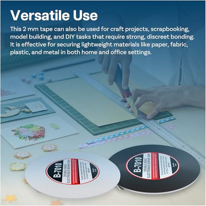 MMOBIEL Double Sided Adhesive Tape 2mm 2 x 50m Roll (Black & White) Ultra Strong Mounting Tape for LCD Screen Repair, Smartphone Tablet Laptop Glass Fix – Total 100m (328ft) - color: Black & White, size: 2 mm