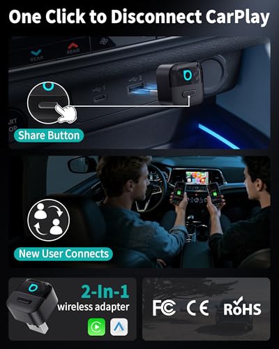 OTTOCAST Mini Pico (2026 Version) Wireless CarPlay & Android Auto Adapter