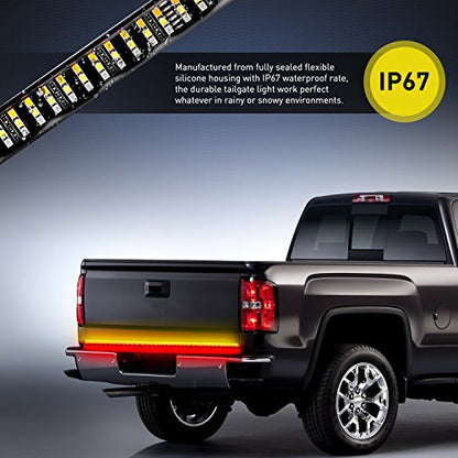 Nilight 60 Inch Truck Tailgate Light Bar Triple Row 504 LEDs - color: 60" Tailgate Light Strip Red/White/Amber 504 LEDs
