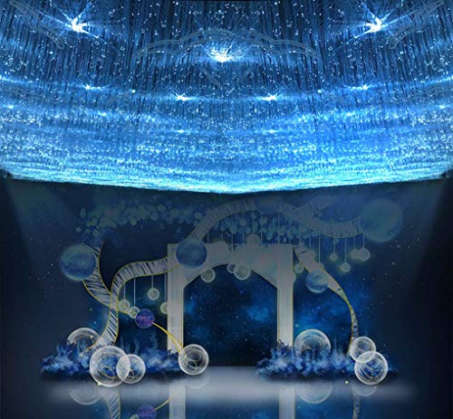 AZIMOM 200pcs 0.04in 9.8ft PMMA Plastic Flash Point Fiber Optic Strands Side Glow Curtain Waterfall Optical Fiber Cables for LED Light Engine Driver Source Decoration - size: 200pcs*0.04in*9.8ft