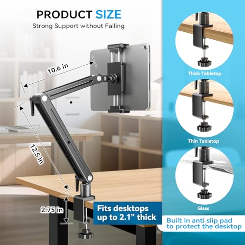 Portable Monitor Arm Mount Holder Screen Stand 18.5" 360° Rotating Base - size: up to 18.5"