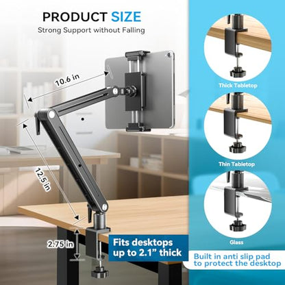Portable Monitor Arm Mount Holder Screen Stand 18.5" 360° Rotating Base - size: up to 18.5"