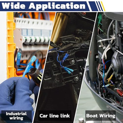 haisstronica 160PCS Heat Shrink Spade Connectors, 22-10 AWG, Male/Female - size: AWG 22-10, style: Male&Female Kit 160PCS