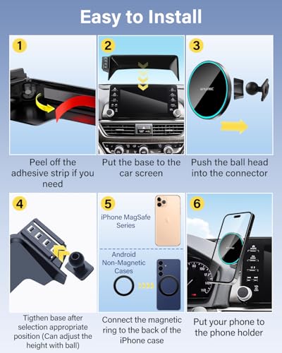 SKYLOTEC Magnetic Charger Phone Mount for Chevy Tahoe/Suburban 2021-2024 - color: Magnetic Wireless Charger, size: Tahoe 2021-2024 (10.2 inch screen)
