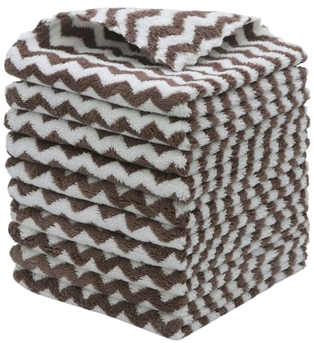 Microfiber Cleaning Cloth, 10 Pack Microfiber Rags,12inx12in, Brown - color: Brown