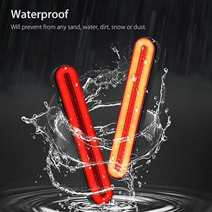 2 Pack 9" LED Trailer Tail Light Bar + Brake Stop +Turn Signal Lights Assembly Identification Red & Amber Sequential Strip Light Waterproof for Trailer Truck Pickup SUV RV 12V-24V - color: Standard