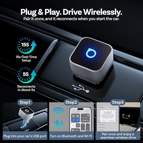 OTTOCAST Mini Cube Wireless CarPlay Adapter & Android Auto Adapter - color: Silver
