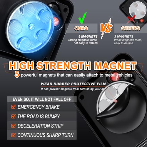 2PCS Magnetic Amber Beacon Strobe Lights for Truck Vehicle Trailer - color: Amber